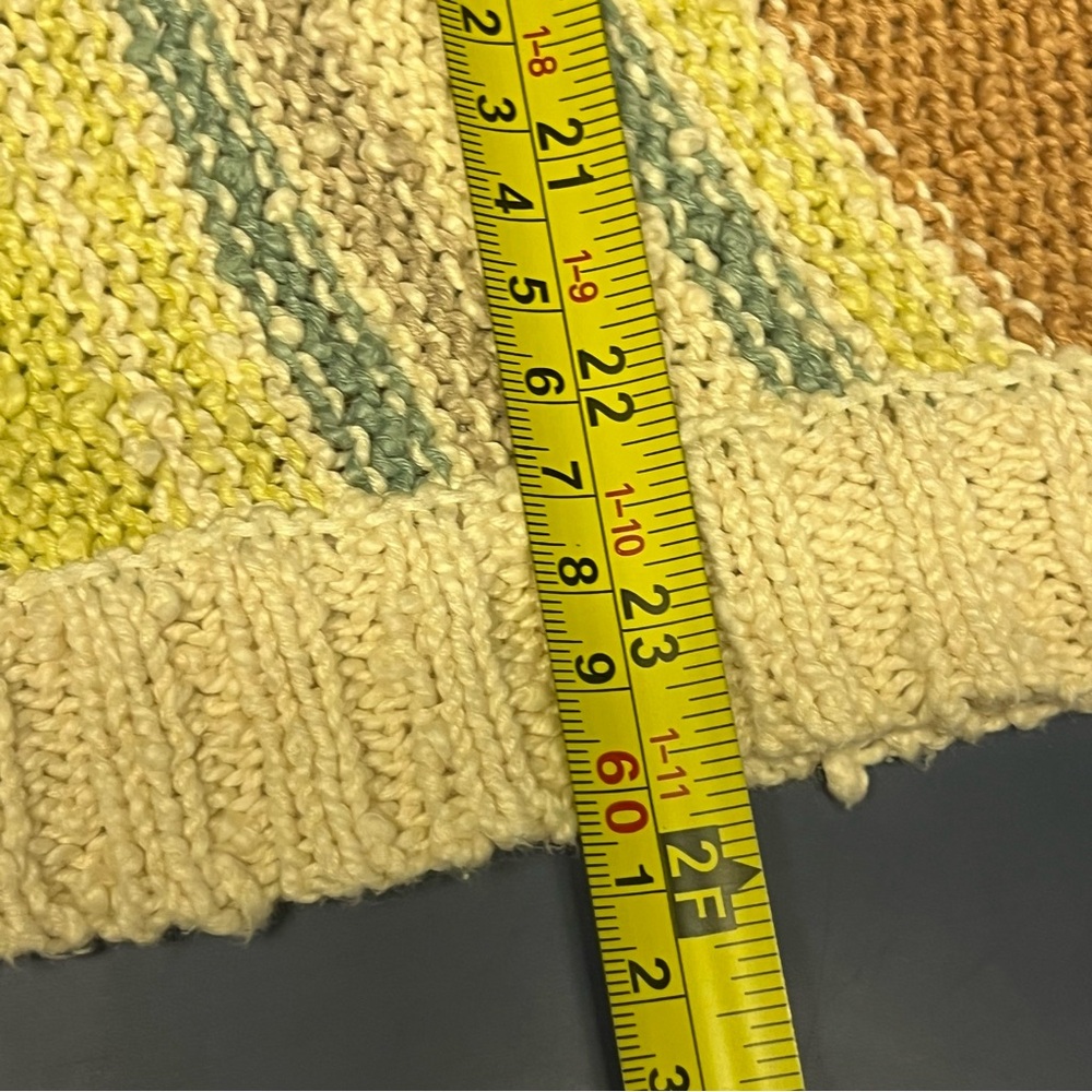 Hem & Thread Earthy Tones Striped Sweater L Boho Festival LIghtweight Textured - Picture 11 of 11